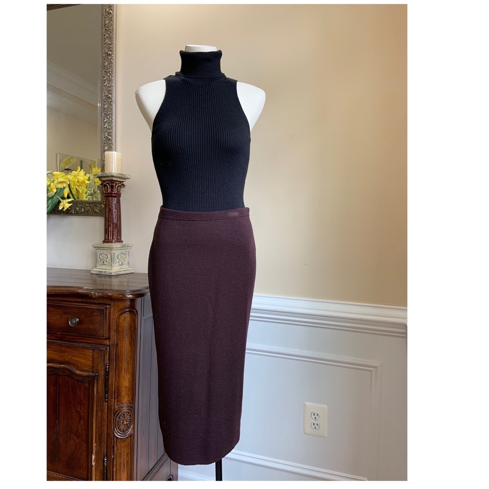 Eileen Fisher Black and Brown Pencil Skirt